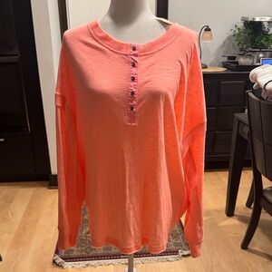FP Movement by Free People Neon Orange Long Sleeve Top